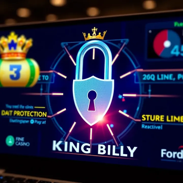 Secure digital interface displaying a shield and lock symbolizing online casino data protection and safety features