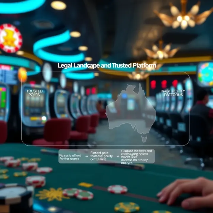 Diagram illustrating the legal framework and trusted platforms for playing online pokies safely in Australia