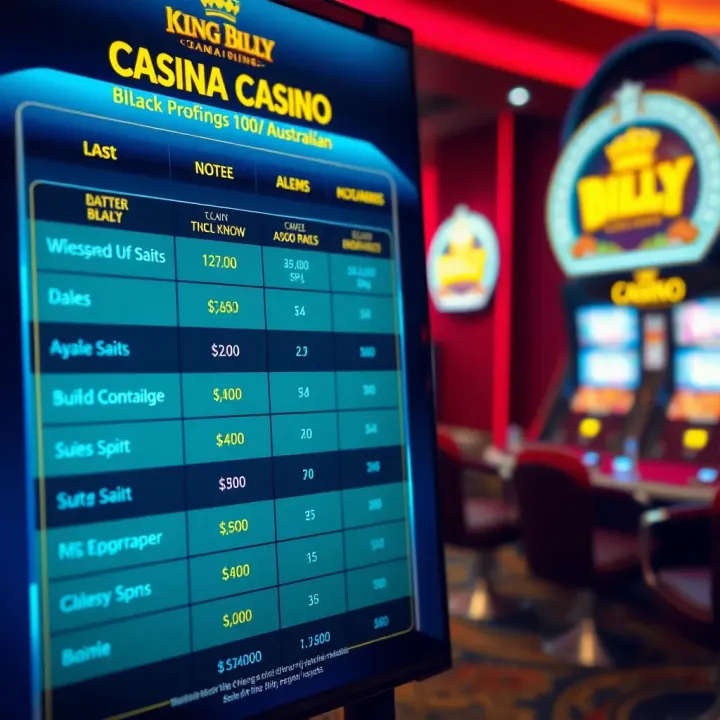 Comparison chart showing different online casino promotions for Australian players