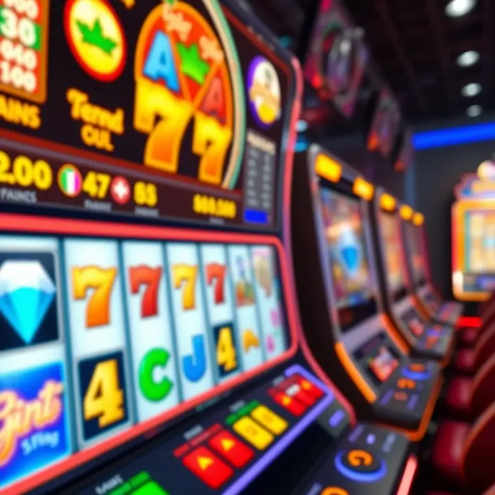 Bright and colorful online pokies interface displaying various game icons and reels