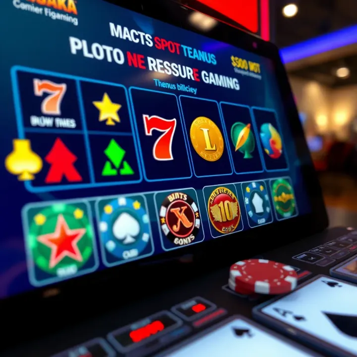 Bonus Features and Responsible Gaming Elements in Online Pokies Digital interface displaying poker chips, bonus icons, and responsible gaming symbols