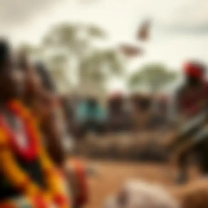 Historic depiction of an Aboriginal community gathering reflecting cultural resilience and unity