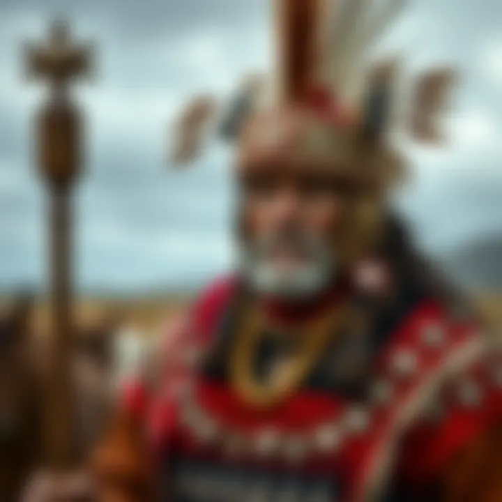 Historical depiction of Aboriginal King Billy in traditional attire reflecting cultural heritage