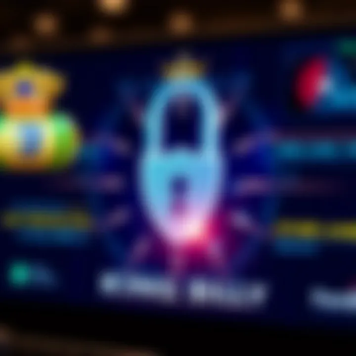 Secure digital interface displaying a shield and lock symbolizing online casino data protection and safety features