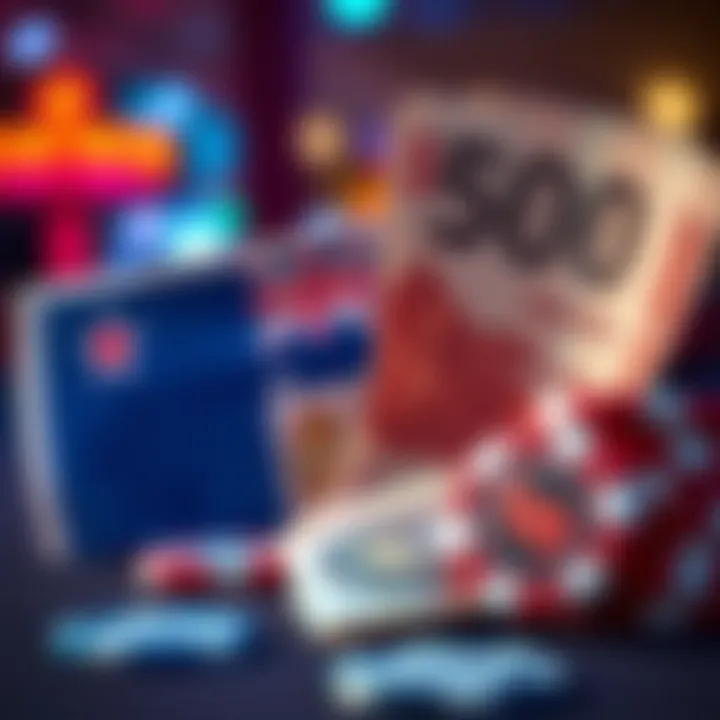 Conceptual graphic depicting Australian currency notes and casino chips symbolizing bonus value