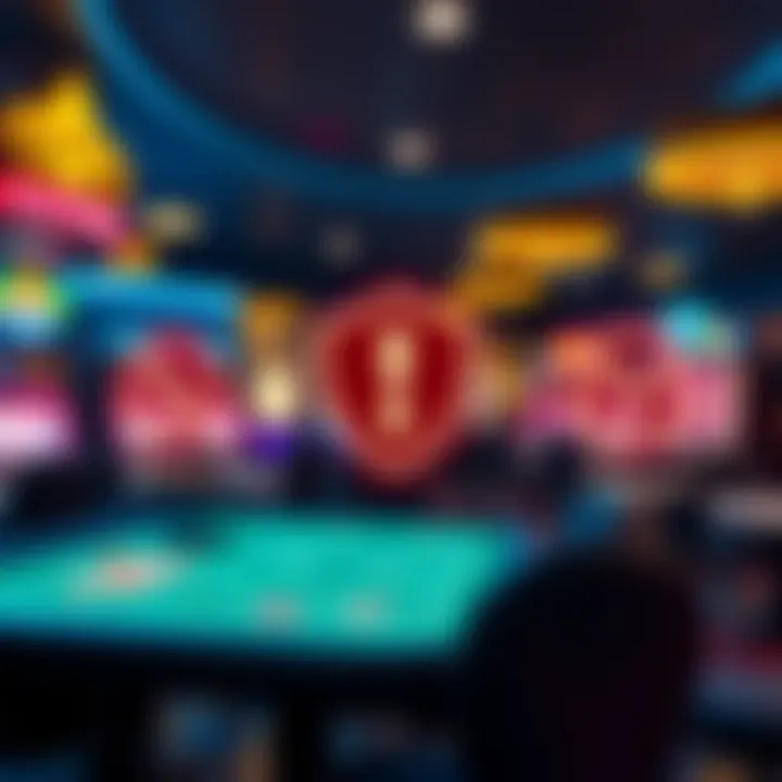 Illustration of a secure online gambling environment with responsible gaming icons and legal compliance symbols