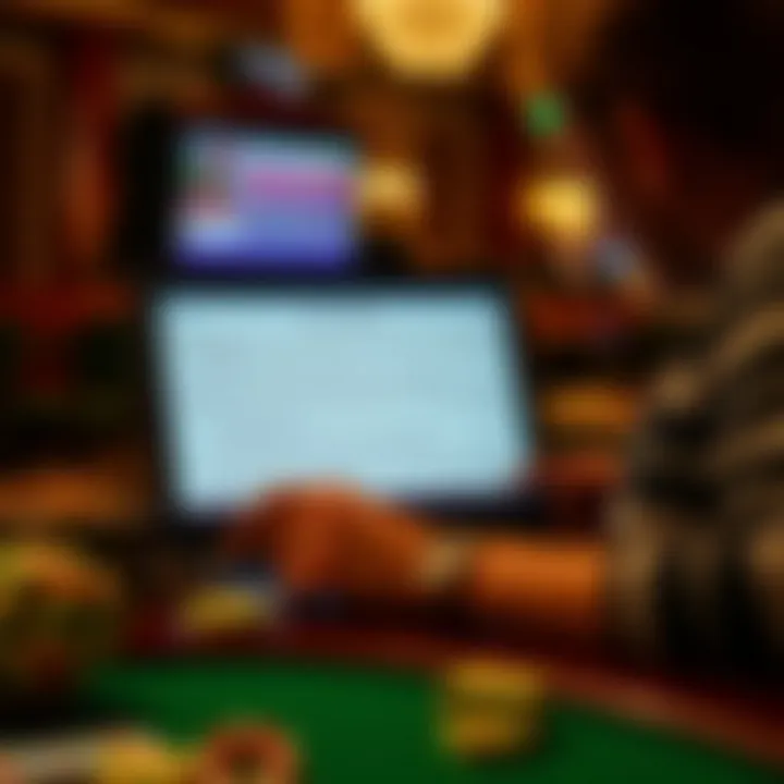 Australian player reviewing terms and conditions for no deposit casino bonus on a laptop