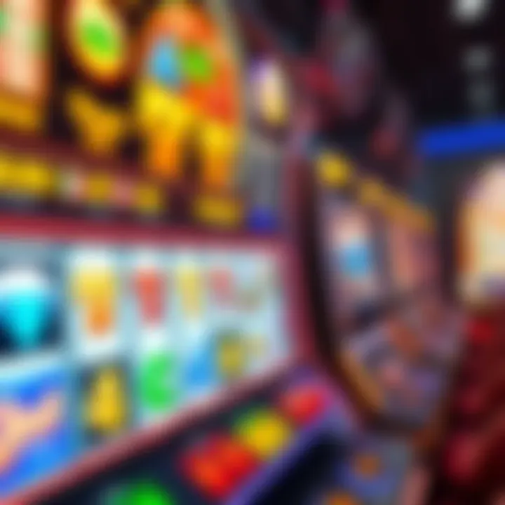 Bright and colorful online pokies interface displaying various game icons and reels