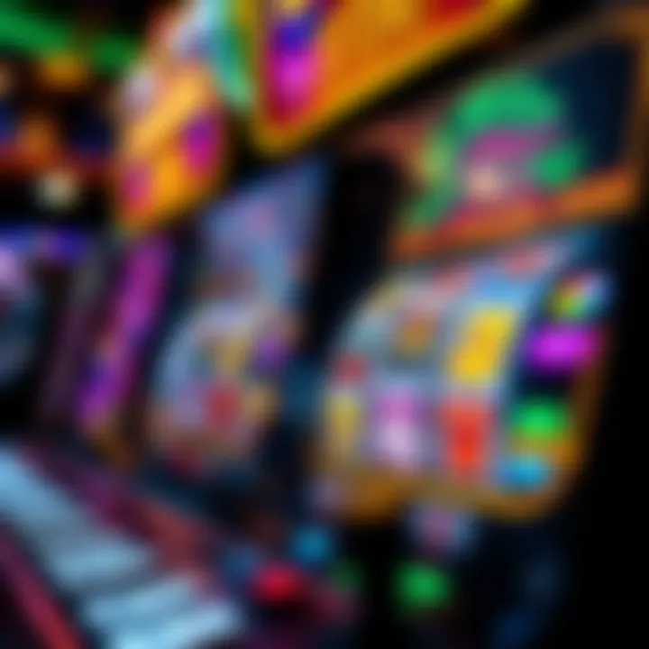 Colorful online pokies with animated reels and winning paylines on a digital casino screen