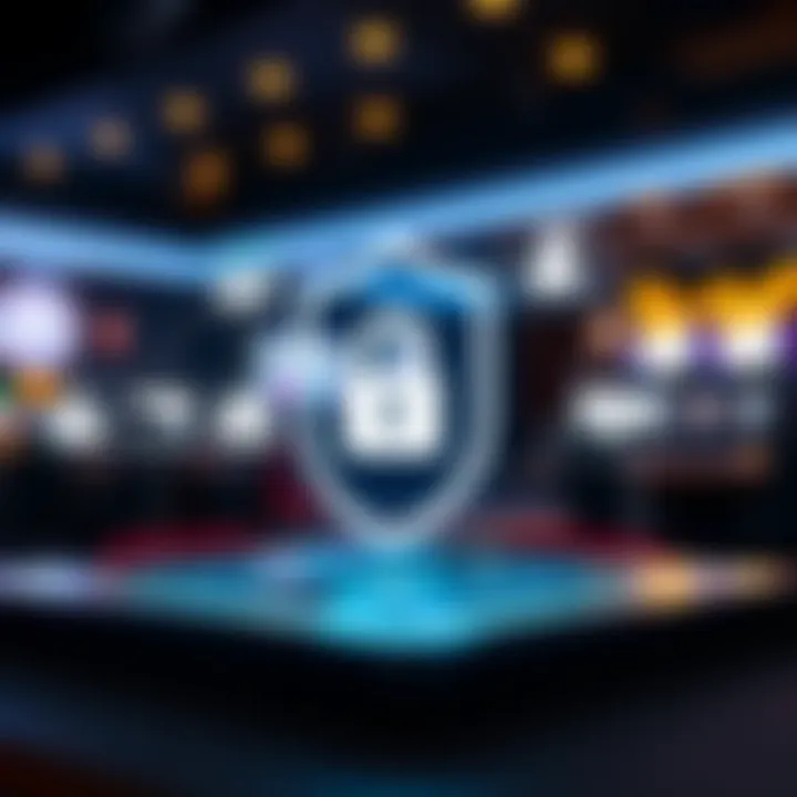 Secure digital transaction icons representing various payment methods and data protection