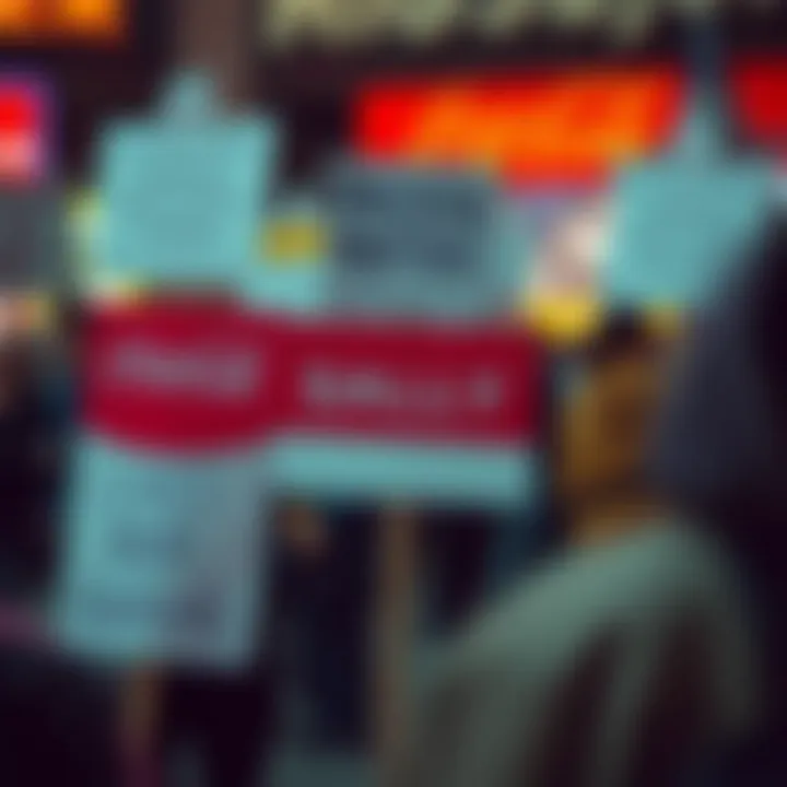 Illustration showing public protest signs reflecting cultural debates about racially charged humour