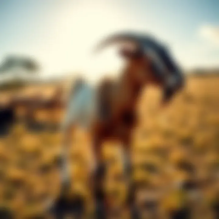 Goat standing in a sunlit Australian rural landscape highlighting folklore symbolism