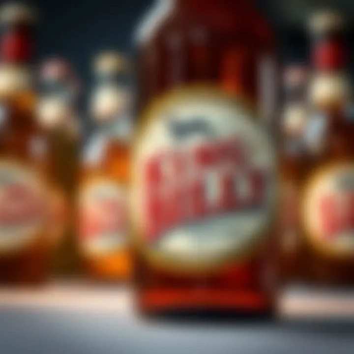 King Billy Beer Bottle with Detailed Label Close-up of a King Billy beer bottle showcasing its amber color and intricate label design