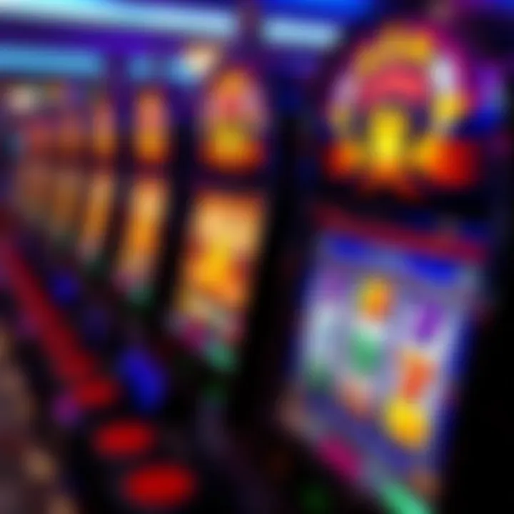 Colorful casino slot machine reels with free spins symbols glowing