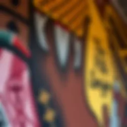 Close-up of artistic details in the King Billy mural highlighting symbolic elements and traditional clothing
