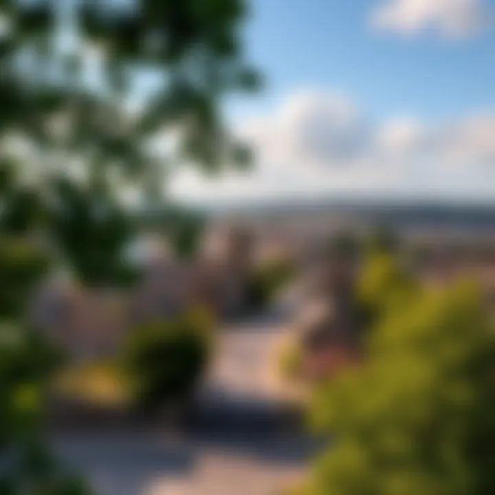 Scenic view of Northampton town with natural landscape reflecting local heritage