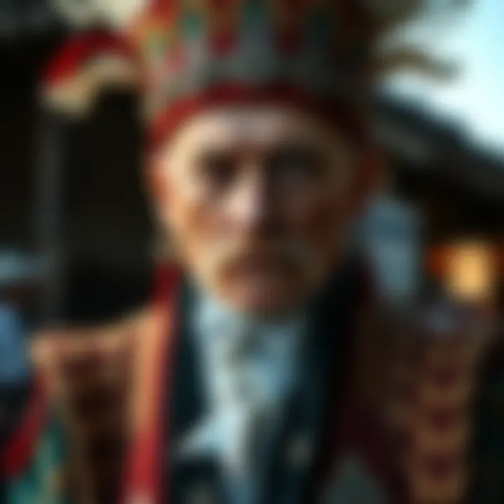 Historic portrait of Louis Beers King Billy highlighting traditional attire and symbolic elements