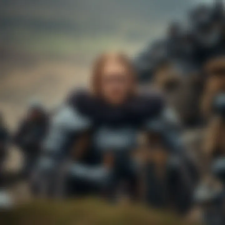 Billy Howle Portrays Robert the Bruce in Outlaw King Billy Howle as Robert the Bruce dressed in medieval armor on a rugged battlefield