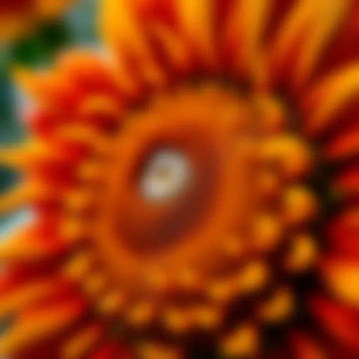 Detailed View of Sunflower King Billy's Seed Head Close-up of Sunflower King Billy's vibrant seed head and textured petals