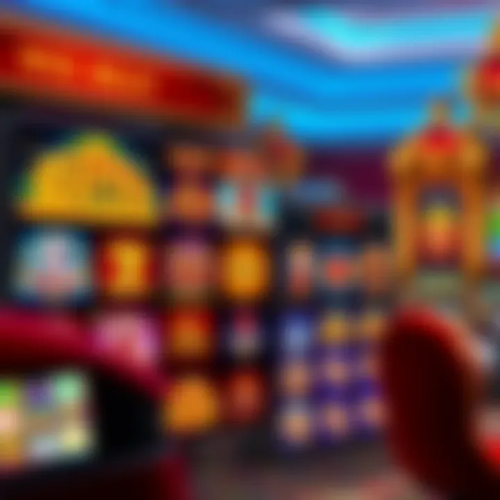 Colorful online casino interface showcasing various slot games and a welcoming royal theme