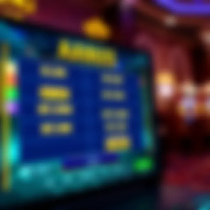 Digital layout showcasing various bonus codes highlighted on a casino-themed interface