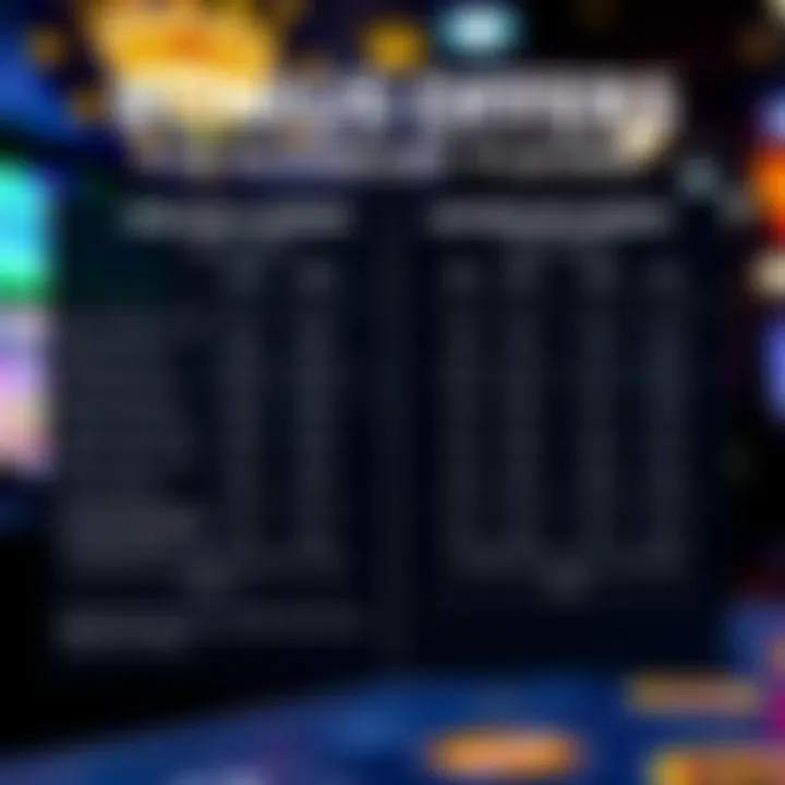 Comparing Bonus Offers for Australian Players at King Billy Casino Comparison chart illustrating bonus offers and conditions for Australian players at King Billy Casino versus other casinos