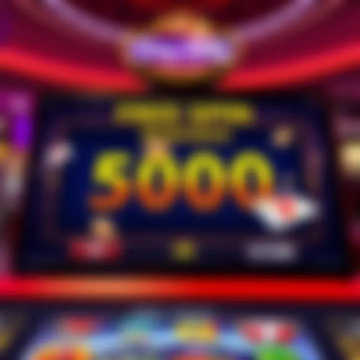 Digital casino interface displaying bonus offer with spinning coins and game symbols