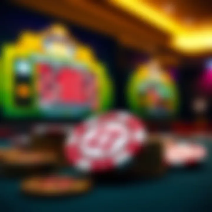 Conceptual graphic showing digital coins and casino chips representing online gambling safety