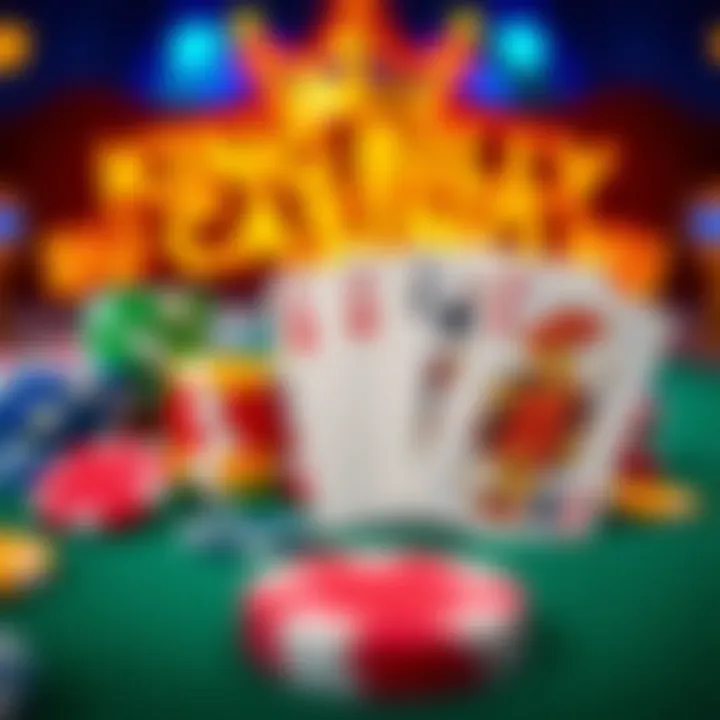 Overview of King Billy Casino Bonuses under Curacao Licence Colorful casino chips and playing cards representing various bonuses at King Billy Casino