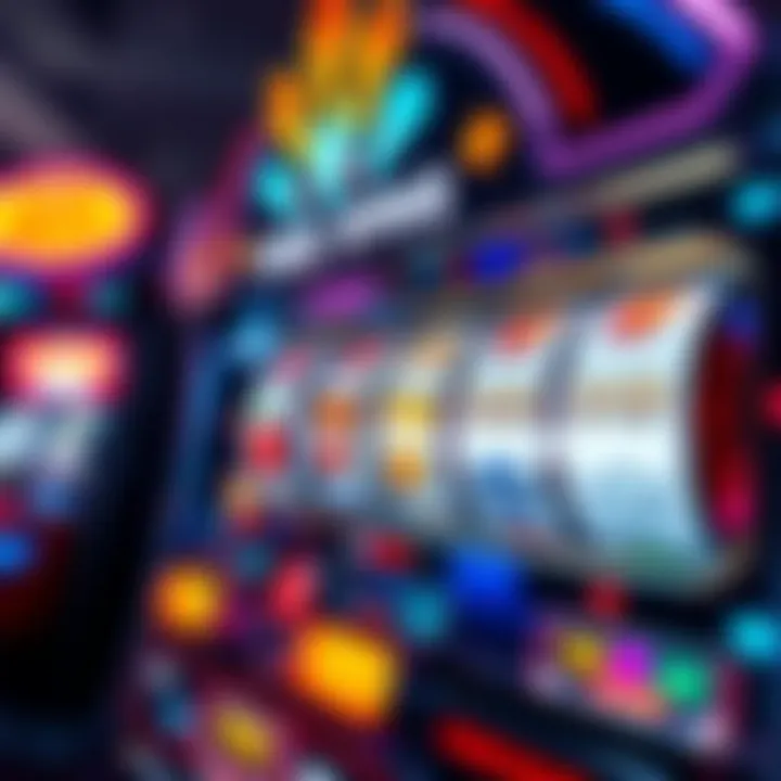 Bright casino slot machine with reels spinning showcasing a winning combination