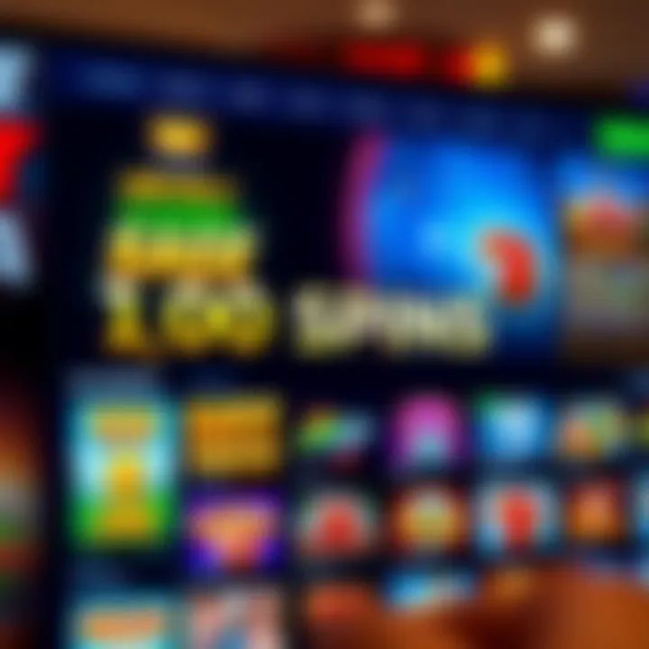 Online casino interface displaying a variety of popular pokies and the 100 free spins offer highlighted