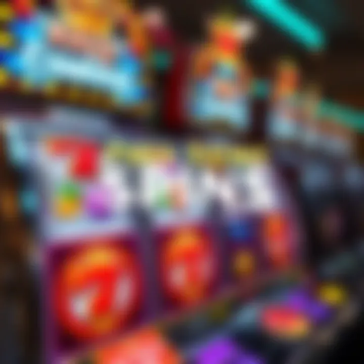 Slot machine with colorful symbols and spinning reels representing casino free spins offer