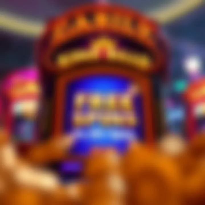 Illustration of a casino slot machine displaying free spins offer on the screen