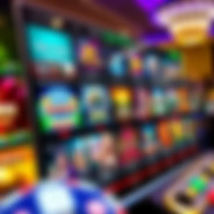 Interface displaying a variety of popular casino games with colorful graphics and betting options
