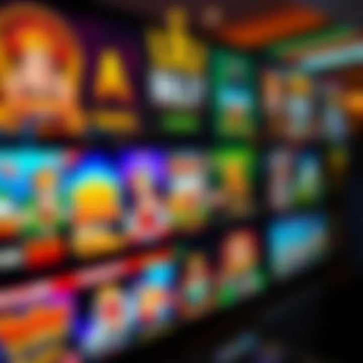 Diverse selection of casino games available on King Billy platform displayed on digital screen