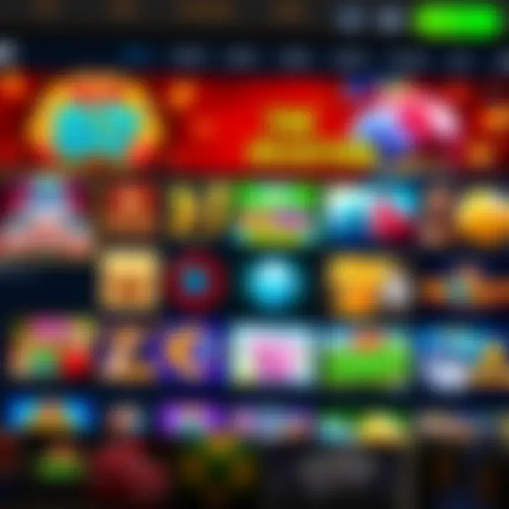 King Billy Casino Germany Game Selection Overview Online casino interface showcasing a variety of slot games with vibrant graphics and engaging themes