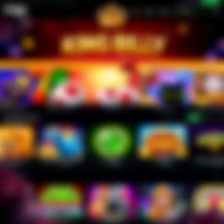 Colorful King Billy Casino Kasino homepage showcasing diverse slot and table games