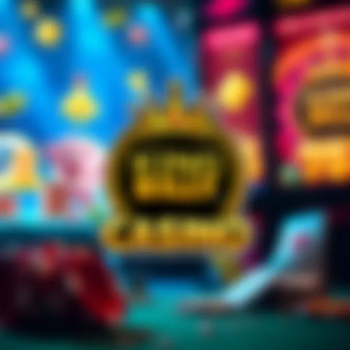 King Billy Casino logo with vibrant gaming icons in the background