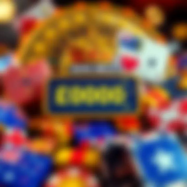 Digital representation of a casino bonus code surrounded by Australian symbols and gaming icons