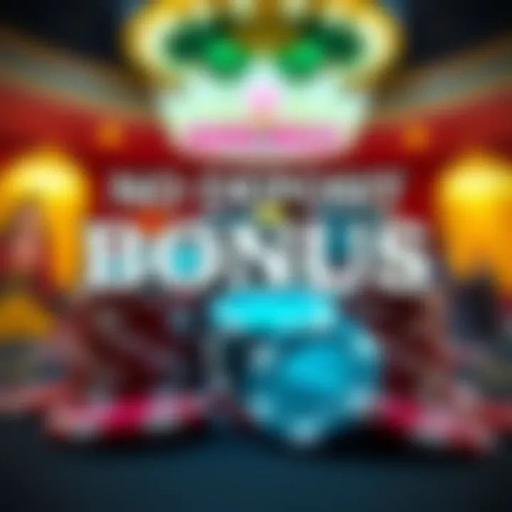 Graphic showing no deposit bonus offer with casino chips and promotional text