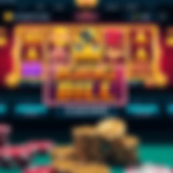 Illustration showing a digital casino interface highlighting a no deposit bonus code feature