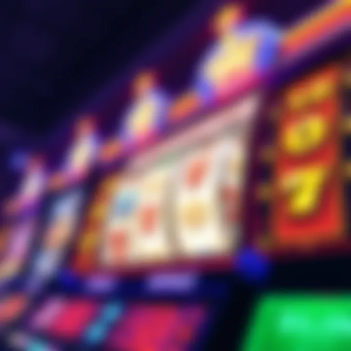 Illustration of a digital slot machine with spinning reels and glowing bonus symbols