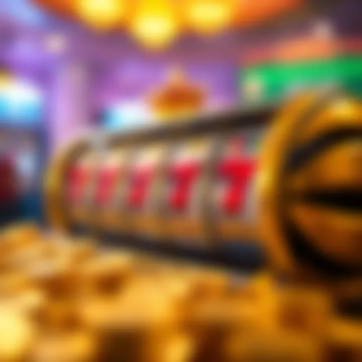 Illustration of spinning casino reels with sparkling free spins icons and vibrant gaming symbols
