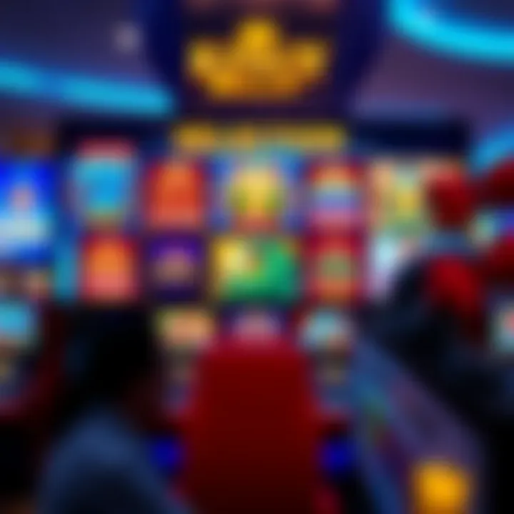 Colorful online casino interface showcasing various slot games and a user-friendly layout
