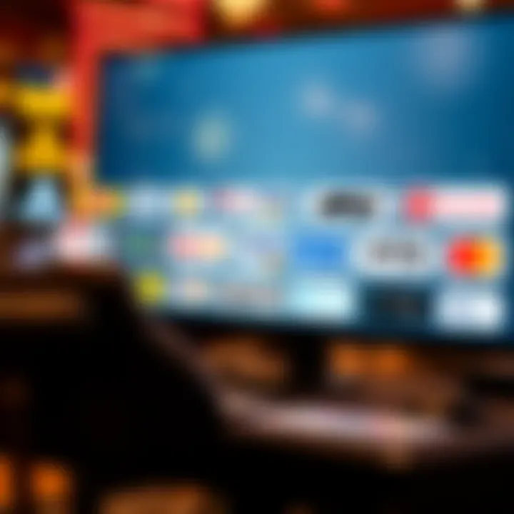 Graphic representation of various online payment methods available for casino transactions