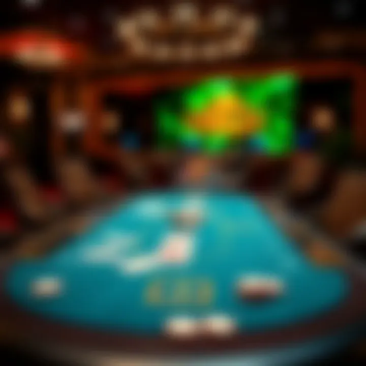 Online poker table setup with digital cards and chips on King Billy Casino interface