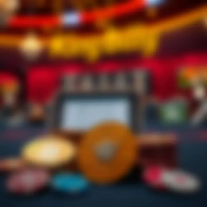 Promotional codes and casino tokens symbolizing online gaming bonuses