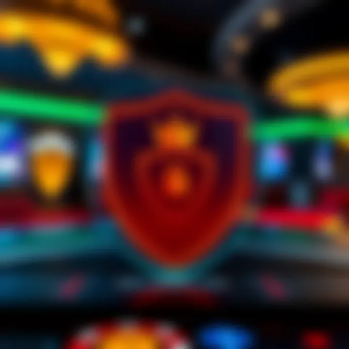 Secure online casino platform with digital shield symbolizing safety and trust
