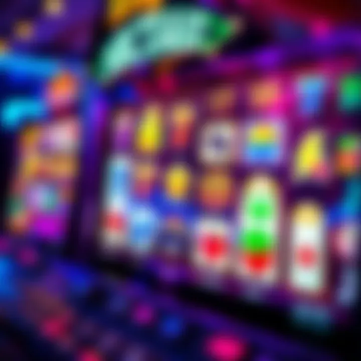 Colorful slot machine reels displaying various themed symbols