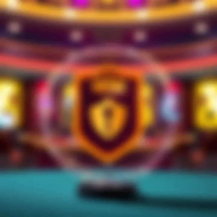 Secure digital shield symbolizing online casino protection and trust